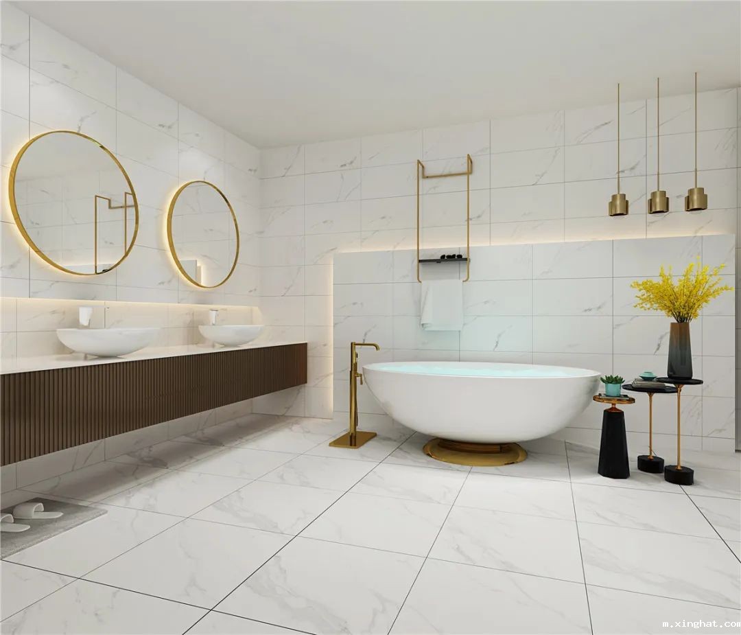 陶瓷一线品牌誉辉高贵和纯洁的白色石纹砖