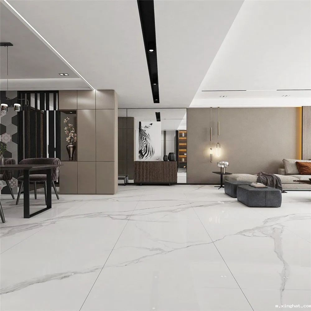 天鹅白地面铺贴效果