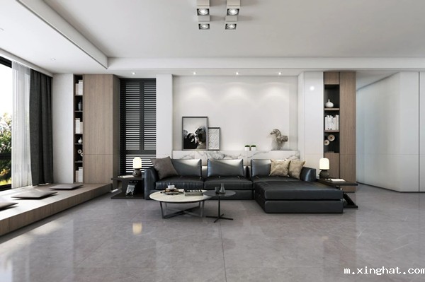 陶瓷十大品牌誉辉陶瓷高级灰客厅装修效果图