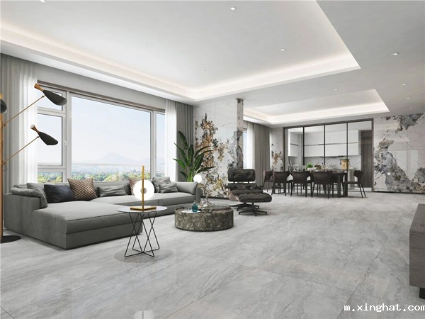 陶瓷十大品牌誉辉陶瓷高级灰客厅装修效果图