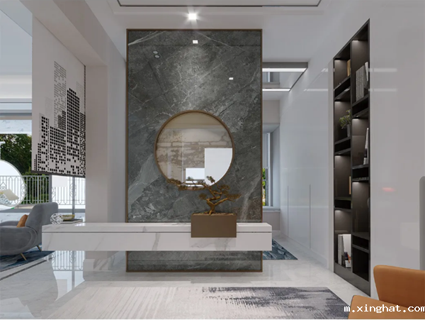 陶瓷十大品牌宏宇陶瓷新品750*1500mm背景墙效果图