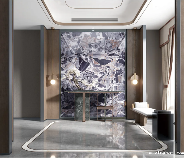 宏宇陶瓷750*1500mm瓷砖背景墙效果图