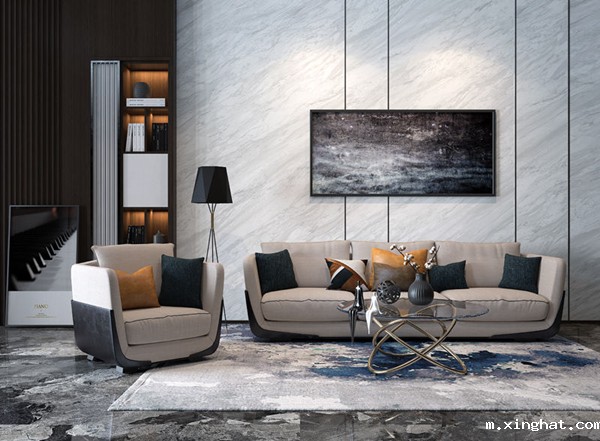 岩板电视背景墙效果图