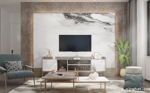 岩板背景墙的简约时尚美,陶瓷十大品牌简约风