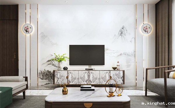 岩板背景墙的简约时尚美,陶瓷十大品牌简约风