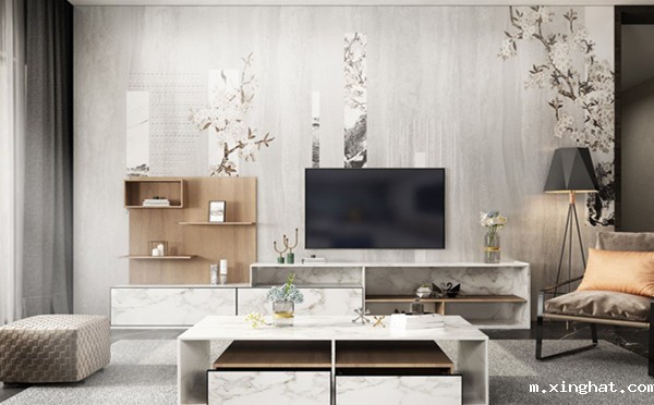 岩板背景墙的简约时尚美,陶瓷十大品牌简约风