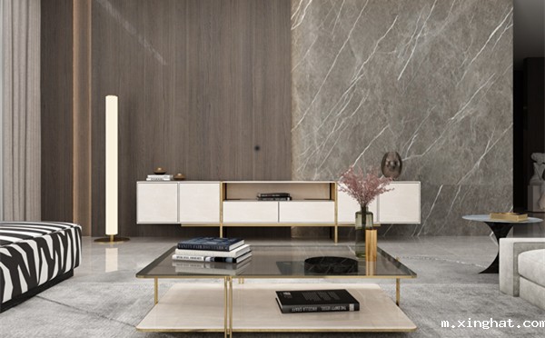 岩板背景墙的简约时尚美,陶瓷十大品牌简约风