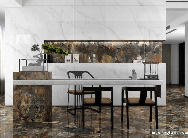 威尔斯陶瓷全屋岩板装修，岩板背景墙