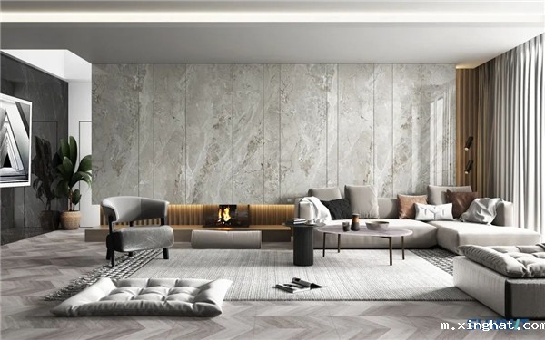 现代人工与自然之美，800*2600mm岩板背景墙