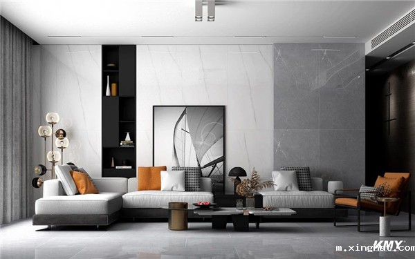 客厅岩板背景墙