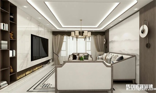 马可波罗轻奢新中式水刀拼花瓷砖