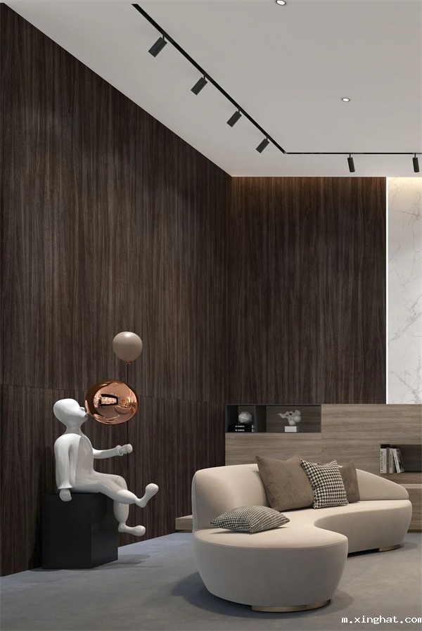 壹加壹岩板800*2600中风化柚木.深棕