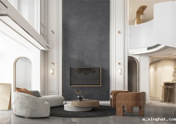 兴辉国际900x1800意式水泥中灰岩板